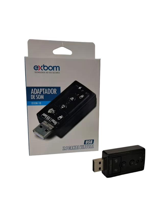 ADAPTADOR USB PARA ÁUDIO SIMPLES USOM-10 7.1 TC0068 - MEGA IMPÉRIO